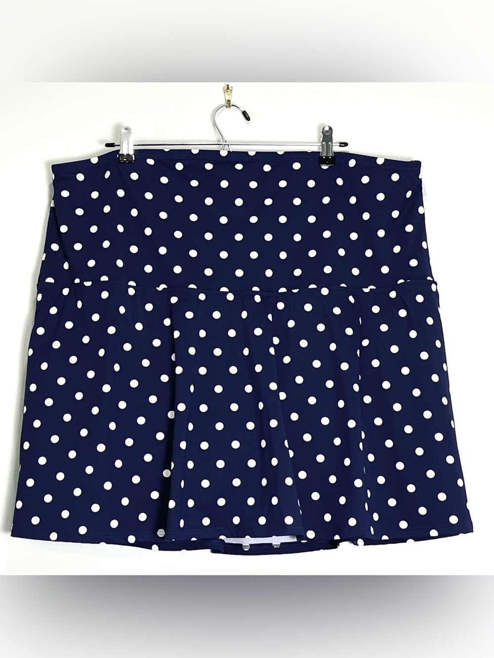 LANDS' END Women's Navy Blue White Polka Dot Swim Skirt Size 26W